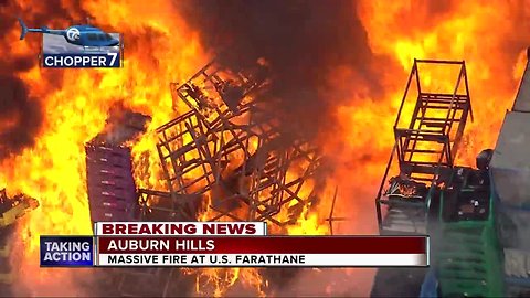Massive fire breaks out at plastics manufacturing facility in Auburn Hills