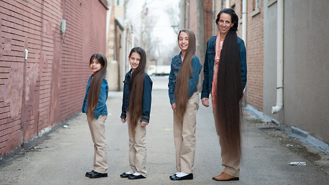 Mom And Her Three Daughters Are Real Life Rapunzels