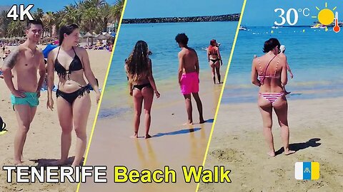 TENERIFE Beautiful Beach HEATWAVE Walk" (canary islands) #walkingtour#tenerife #heatwave
