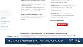 Red Cross member responding to COVID loses brother to virus