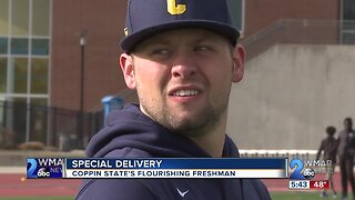 Coppin State freshman pitcher Timmy Ruffino born with an underdeveloped right hand