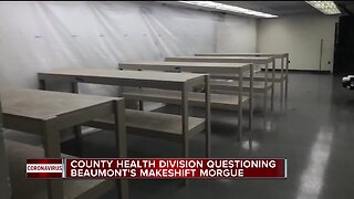 Wayne County questions Beaumont Wayne's makeshift morgue
