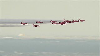 UK RAF's Red Arrows arrive in Colorado