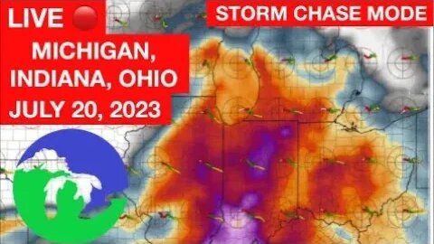 LIVE RED ALERT STORM CHASE MODE in Michigan, Indiana, and Ohio -Great Lakes Weather