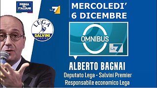 🔴 Interventi dell'On. Alberto Bagnai ospite nella trasmissione "Omnibus" del 06/12/2023.