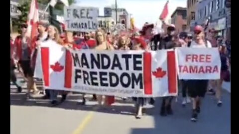 "Canada Day 2022 Freedom Protest" Canadians March against Trudeau Mandates. 'Canada Day' Ottawa,