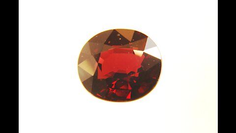 Top Brillians Rhodolite Garner Deep Orangy Red Oval 10.6x9.4 mm, 5.20 Carats