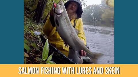 Salmon Fishing With Lures & Skein / How To Rig For Skein Fishing / How To Catch Salmon In The River