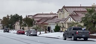 Las Vegas valley hit with wintery weather Friday