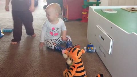 Tot Boy Saves His Baby Brother From A Talking Tigger Toy