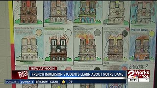 French immersion students in Tulsa learn about Notre Dame fire