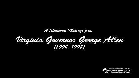 Christmas Message from Governor George Allen