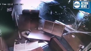 Surveillance video shows car jump curb, crash into Beef 'O' Brady's in Spring Hill, injuring six