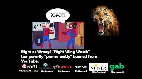 Right or Wrong? "Right Wing Watch" temporarily permanently banned from YouTube.