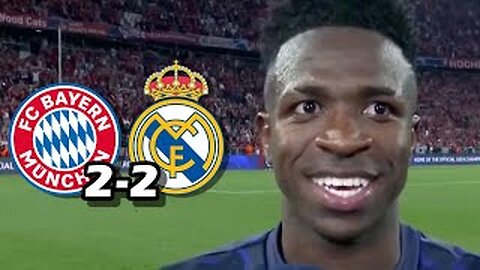 LA REACCION DE VINICIUS JR TRAS DOBLETE, MVP Y EMPATE EN CHAMPIONS BAYERN MUNICH 2-2 REAL MADRID UCL