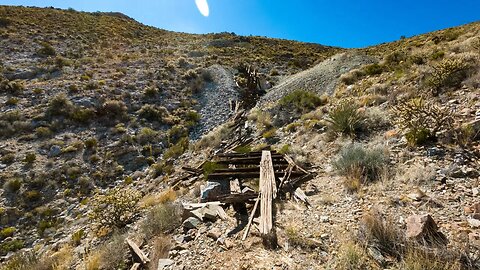 Abandoned Copper Mine in the Mojave Desert with lots of Copper Still in the Rock