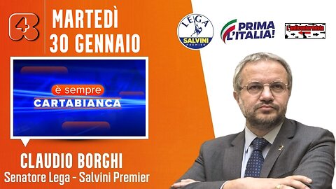 🔴 Sen. Claudio Borghi ospite a "È sempre cartabianca" su Rete4 (30/01/2024)