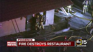 Fire destroys restaurant near 19th Avenue and Thunderbird