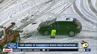 Drivers warned of road conditions near mountains