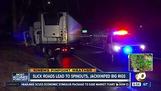Wet roads lead to crashes on local freeways