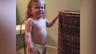 Little Girl Pretends To Be Stuck Just To Get Mom’s Attention