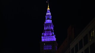 Terminal Tower goes purple for World Elder Abuse Awareness Day