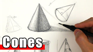 How to Draw and Shade a Cone with a Pencil