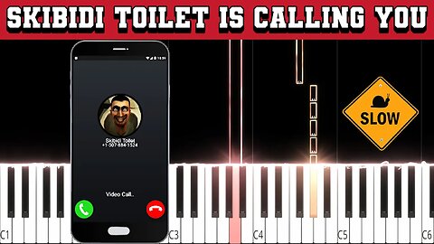 Skibidi Toilet Is Calling You (Beginner/Super Easy) Slowed Piano Tutorial (Free Sheet Music + MIDI)