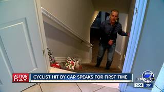 Cyclist badly hurt after being hit by car speaks to Denver7