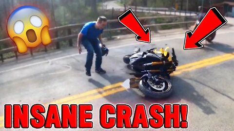 Biker freaks out after he crashes his motorcycle!! #shorts
