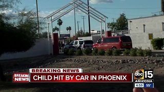 Child in critical condition after being hit by family vehicle in Phoenix