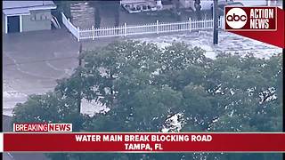 Massive water main break closes part of N. Rome Avenue in Tampa