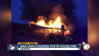 Man unaccounted for in Ramona house fire