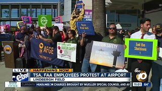 TSA, FAA employees protest shutdown