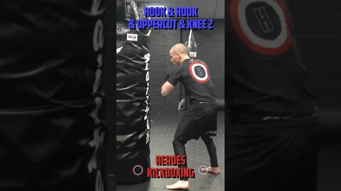 Heroes Training Center | Kickboxing "How To Double Up" Hook & & Hook & Uppercut & Knee 2 BH #Shorts