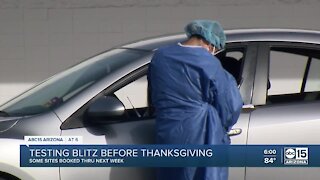 Coroavirus testing blitz before Thanksgiving holiday