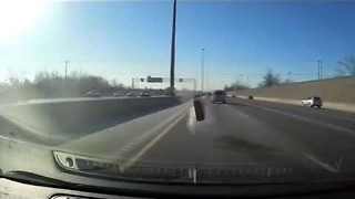 Dash Cam Catches Loose Car Tire’s Journey On The Highway