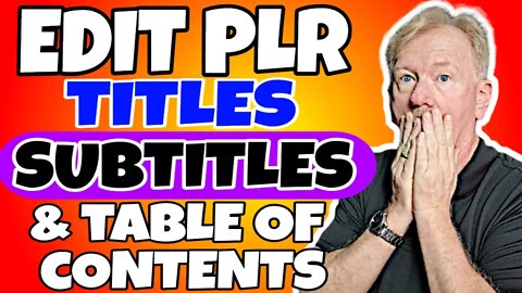 Edit PLR Titles Subtitles and Table of Contents