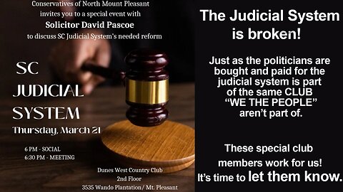 JUDICIAL REFORM - A BROKEN SYSTEM - DO YOU THINK EVERY STATE HAS THE SAME PROBLEMS? 3-21-24