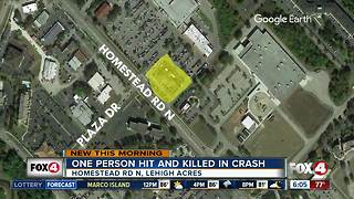 One person hit and killed in crash