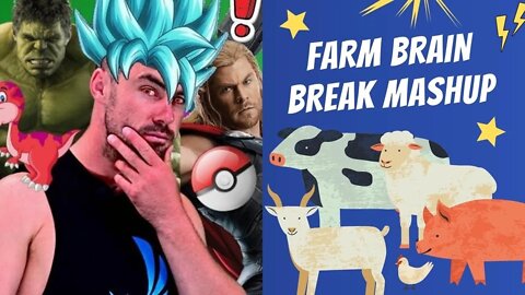 Farm Animals in Kids Karate Brain Break - A Farm Mashup