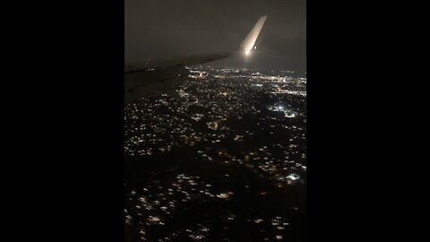 Beautiful Night Flight Over Dallas and a Bumpy Landing lol
