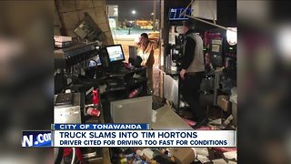 A truck slammed into a Tim Hortons in the City of Tonawanda