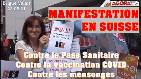 Manifestation à Brigue en Suisse contre le pass sanitaire et la "vaccination" COVID - Part 1