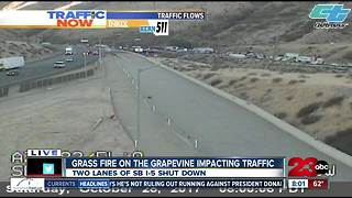 KCFD battling grass fire near southbound I-5 on the Grapevine