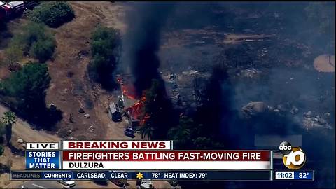 Cal Fire battled flames in East County community of Dulzura
