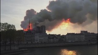 The famed Notre Dame Cathedral in Paris is on fire