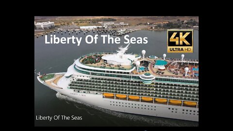 Royal Caribbean Cruises Liberty of the Seas Departing Galveston Texas enroute to Cozumel Drone Video