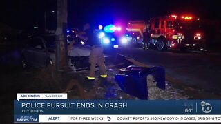 Police pursuit ends in a violent crash