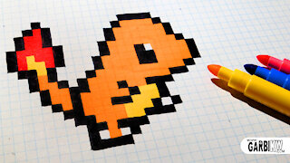 how to Draw Kawaii Charmander - Hello Pixel Art